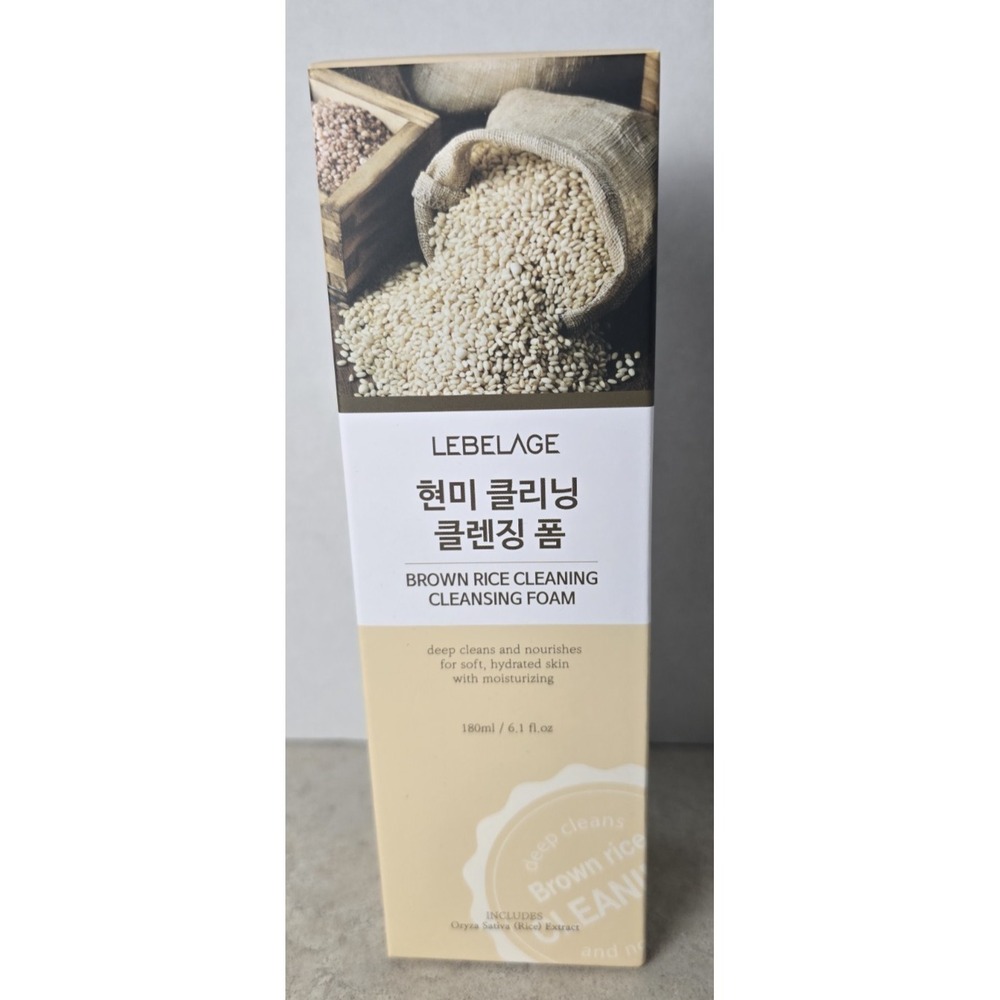 Lebelage Brown Rice Cleaning Cleansing Foam 180ml 6.1 fl oz Korean Skin Care NEW